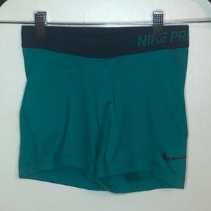 Nike Teal Green Spandex Shorts